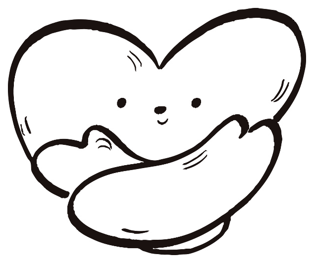 Ilustración de un corazón que se abraza