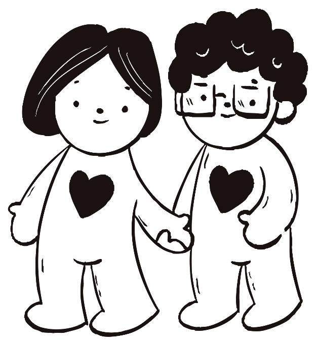 Ilustración de dos manos que se sostienen