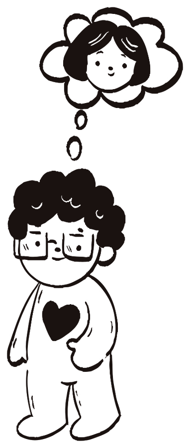 Ilustración de una persona pensando en su pareja